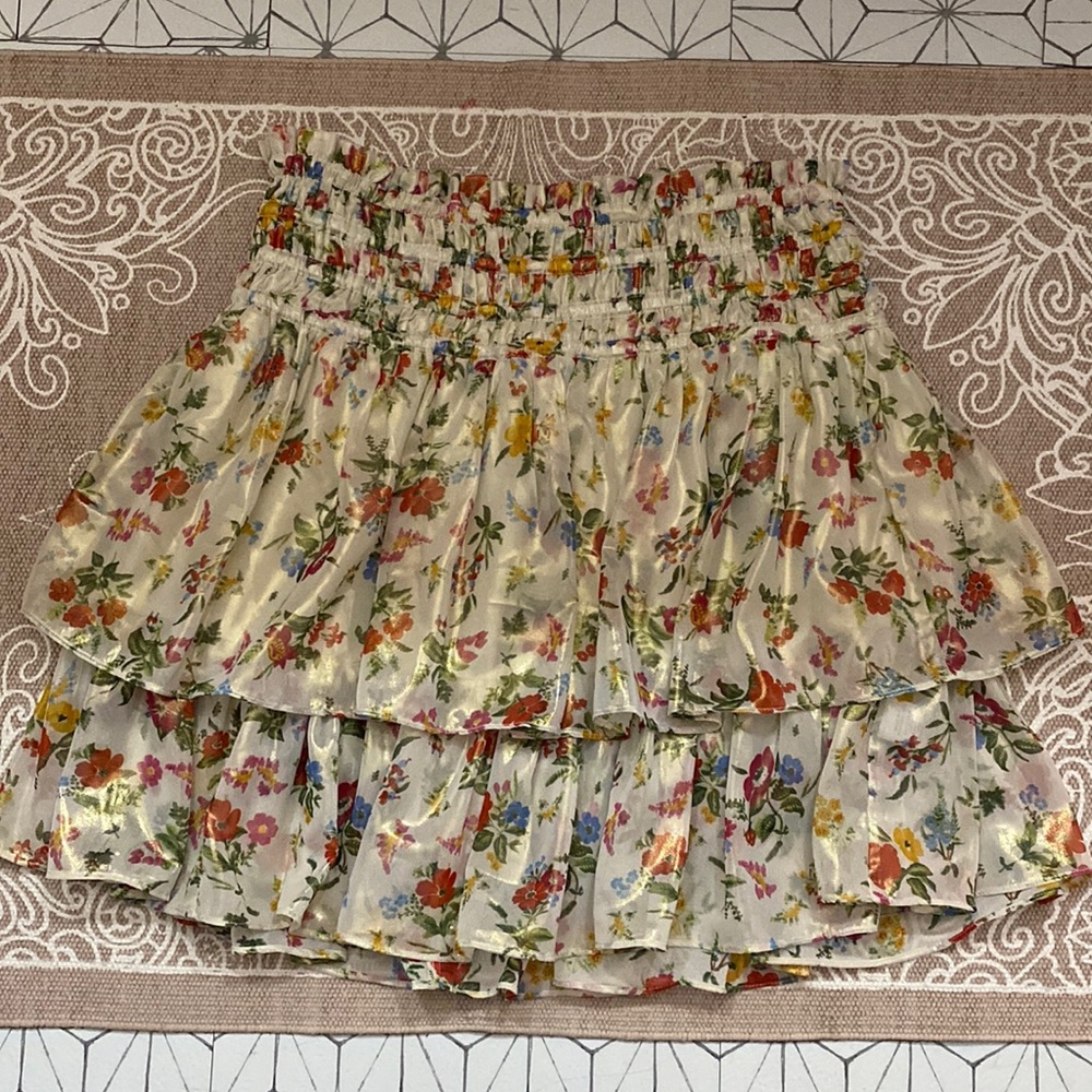 NWT Current Air Smocked Skirt Floral L